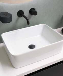 zwarte zeepdispenser wand badkame