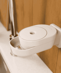 White Manual Soap Bar Dispenser of Lesseau on wooden wall